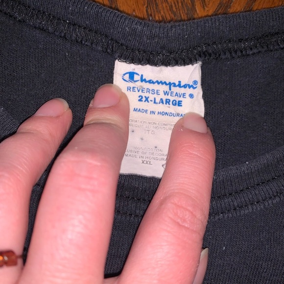 Vintage Champion Heavy Weight Reverse Weave Short Sleeve Black T-Shirt 2XL XXL - Picture 6 of 8